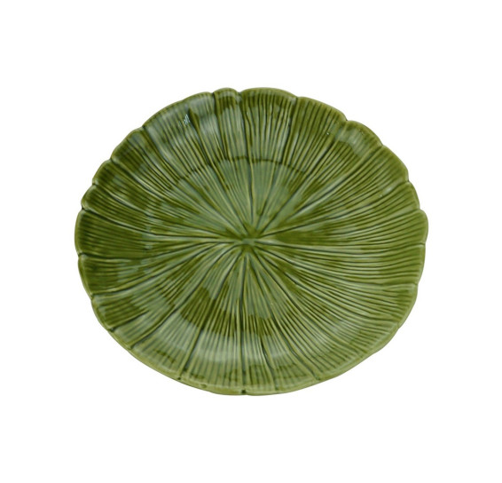 Folha decorativa ceramica banana leaf verde 19,5x19,5x3cm lyor