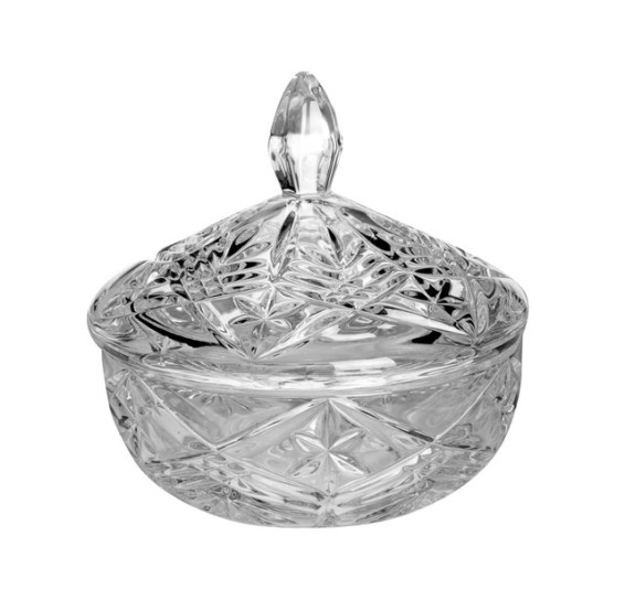Bomboniere cristal com tampa 15 cm taurus bohemia