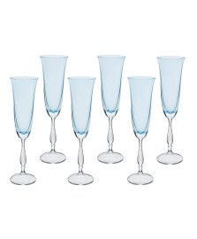 Jogo 06 taças champagne 190 ml antik azul bohemia