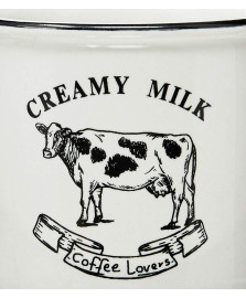 Caneca de porcelana creamy milk branca e preta 230 ml lyor