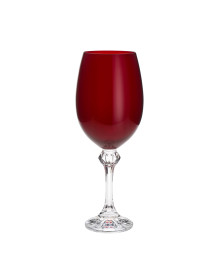 Conjunto 06 taças cristal eco p/ vinho elisa rubi 450 ml bohemia