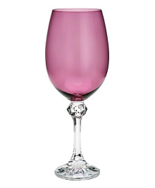 Conjunto 06 taças de cristal ecologico para vinho elisa ametista 450 ml