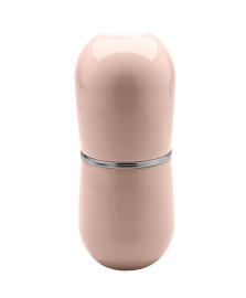 Porta escova cromo belly com tampa rosa rosé nude fechado.