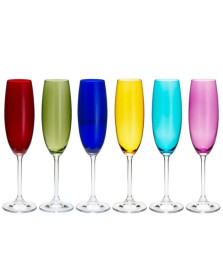 Jogo 6 taças cristal eco. 220ml para champagne gastro/colibri coloridas bohemia