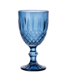 Jogo de 6 taças vidro greek azul escuro 345ml bon gourmet 