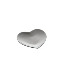 Coração decorativo de ceramica heart cinza 27x26x3cm lyor