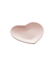 Coração decorativo de ceramica heart rosa 27x26x3cm lyor