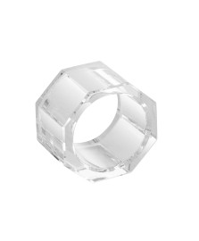 Jogo 4 aneis para guardanapos cristal optico round 5x3cm