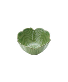Centro de mesa decorativo de ceramica leaf verde lyor