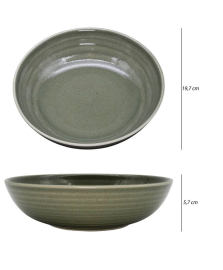 Prato p/sopa ou pasta 19,5cm de cerâmica verde villacer 