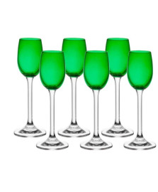 Jogo de 6 taças de licor gastro verde 65ml bohemia