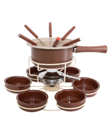Aparelho de fondue aspen 15 peças chocolate carroussel forma