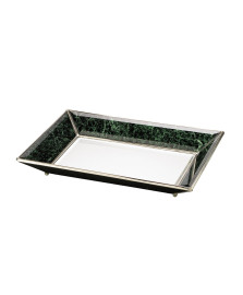 Bandeja espelhada ferro marmore verde lyor