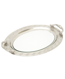 Bandeja oval espelhada 50 cm prata vylux