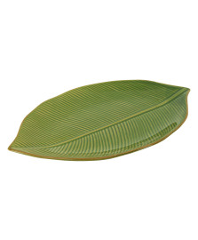 Folha decorativa de cerâmica banana leaf verde 38 cm lyor