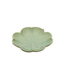 Folha decorativa de ceramica leaf verde 20 cm