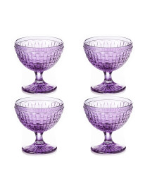 Jogo 04 taças tress vidro lilás lyor