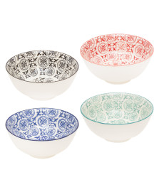 Jogo 4 bowls de porcelana royal coloridos 15 cm lyor