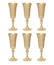 Jogo 6 taças douradas para champagne art home