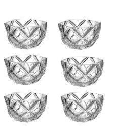 Jogo de 06 bowls multiuso bruxelas em cristal escologico 10,5 x 6,5 cm