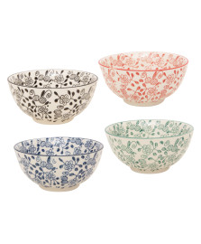 Jogo de bowls em porcelana munique coloridos 11 x 5 cm 4 peças lyor