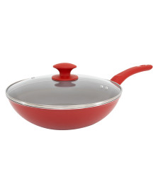 Panela wok e tampa 3,4 l optima vermelha brinox
