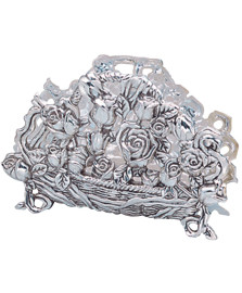 Porta guardanapos prata antiga 16 cm prestige