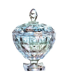 Bomboniere aquamarine c/pe  em cristal -furta cor d17.5xa24cm