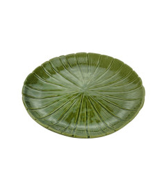 Folha decorativa de ceramica banana leaf verde 24,5x24,5x3cm lyor