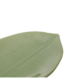 Folha decorativa de ceramica leaf verde 24,5 cm lyor