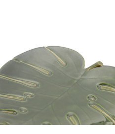 Folha decorativa de ceramica costela de adao leaf verde 22 x 22 cm