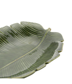 Folha decorativa de ceramica banana leaf verde 23 x 16 x 4,5 cm
