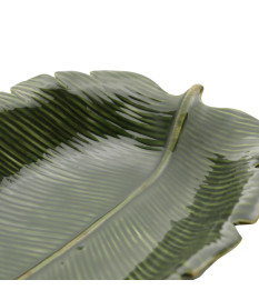 Folha decorativa de ceramica banana leaf verde 30 x 20,5 cm