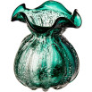 Vaso de vidro tipo murano italy verde esmeralda lyor