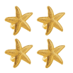 Jogo 4 aneis p/guardanapos estrela do mar dourado royal