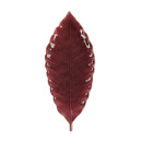 Folha decorativa ceramica vermelha 32x12x4cm royal decor