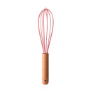 Batedor de ovos c/cabo de bambu charmy rosa 24,5cm lyor